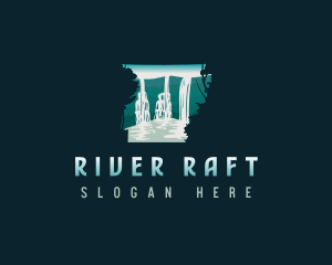 Arkansas River Waterfall logo design