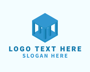 3d - Tech Pillar Cube logo design