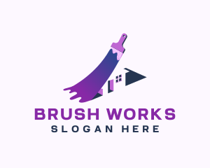 Brush - Paint Brush House logo design