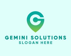 Location Pin Letter G logo design