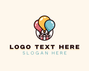 Party Store - Balloon Gift Box logo design