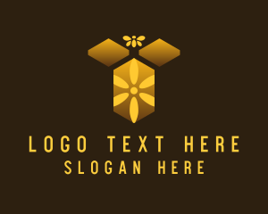 Ecological - Honeycomb Flower Bee logo design