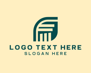 Business Pillar Letter F logo design