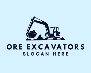 Mining - Excavator Mining Machinery logo design