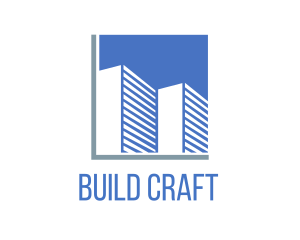 Blue Building Construction logo design