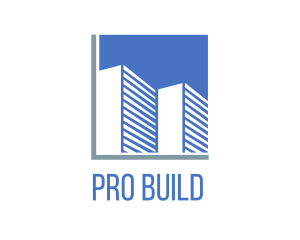 Blue Building Construction logo design