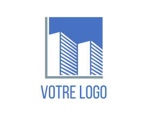 Commercial - Blue Building Construction logo design