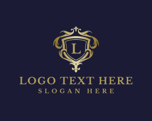 Golden - Premium Ornament Shield logo design