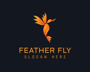 Gradient Flying Hummingbird logo design