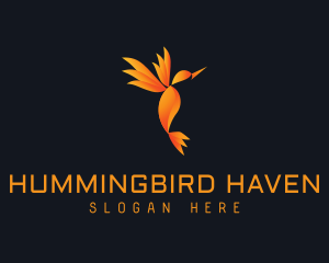 Hummingbird - Gradient Flying Hummingbird logo design