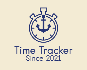 Timer Stopwatch Anchor  logo design