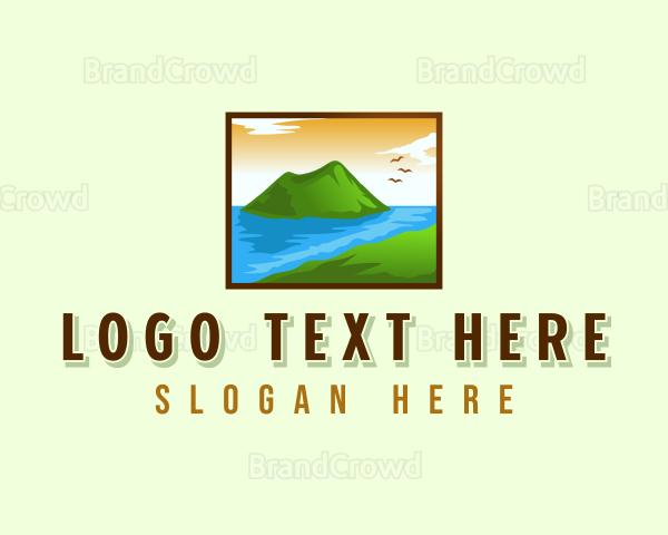 Destination Volcano Landmark Logo