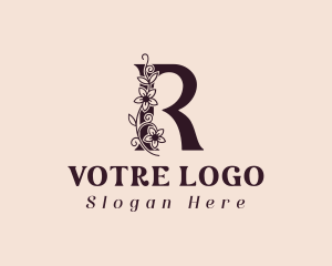 Writing - Flower Vine Letter R logo design