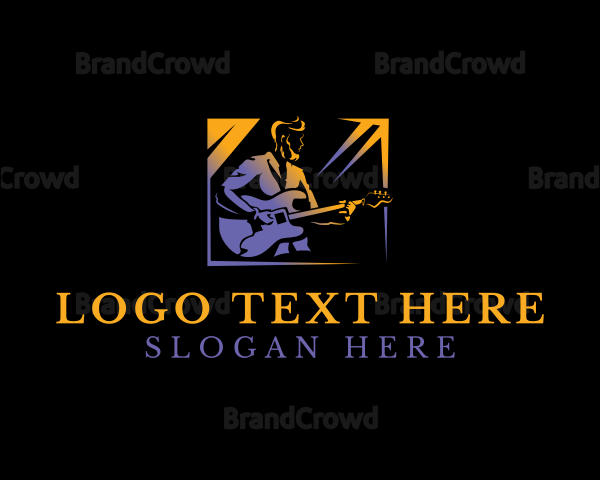 Guitar Musician Band Logo