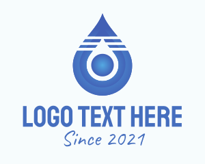 H2o - Blue Droplet Core logo design