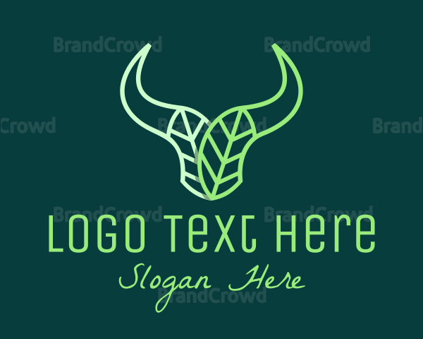 Green Bull Leaves Logo