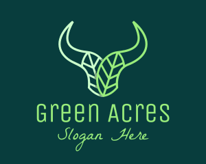 Green Bull Leaves logo design