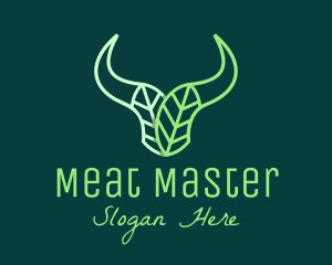 Green Bull Leaves logo design