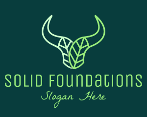 Buffalo - Green Bull Leaves logo design