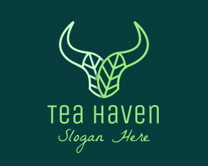 Green Bull Leaves logo design