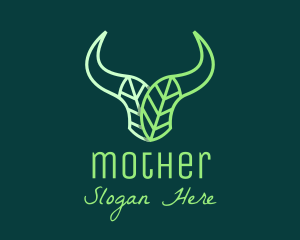 Ranch - Green Bull Leaves logo design