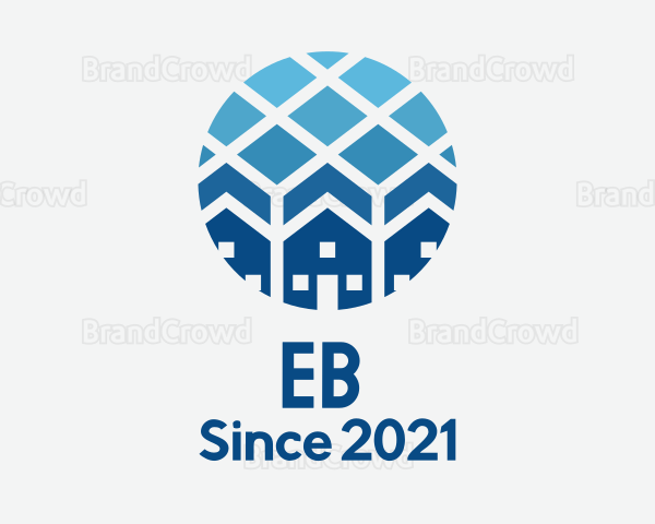 Blue Geometric Real Estate Logo