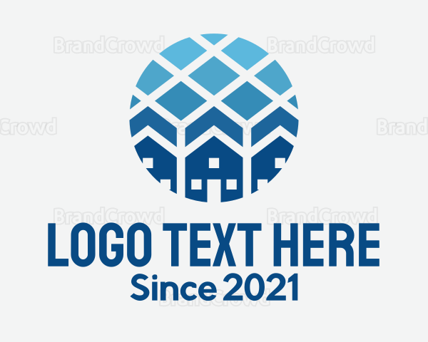 Blue Geometric Real Estate Logo