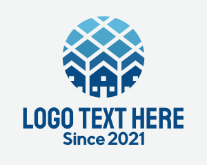 Town - Blue Geometric Real Estate logo design