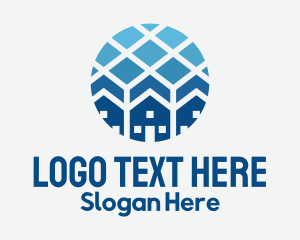 Blue Geometric Real Estate Logo