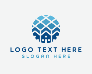 Housing - Blue Geometric Real Estate logo design