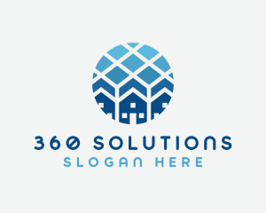 Blue Geometric Real Estate logo design