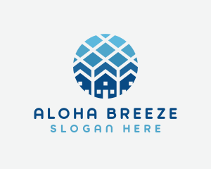 Blue Geometric Real Estate logo design