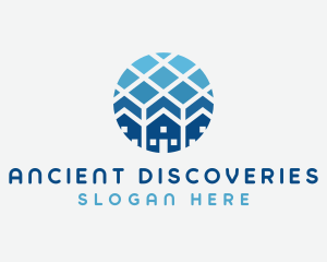 Blue Geometric Real Estate logo design