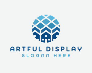 Blue Geometric Real Estate logo design