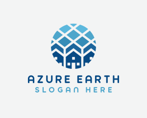 Blue Geometric Real Estate logo design