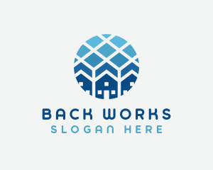 Blue Geometric Real Estate logo design