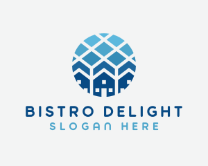 Blue Geometric Real Estate logo design