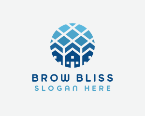 Blue Geometric Real Estate logo design