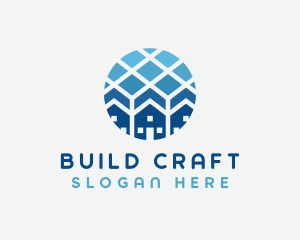 Blue Geometric Real Estate logo design