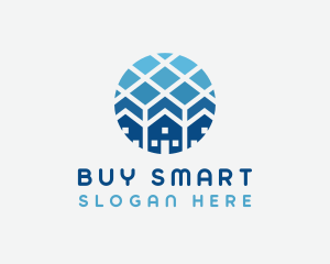 Blue Geometric Real Estate logo design