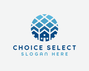 Blue Geometric Real Estate logo design