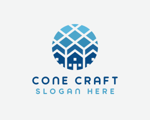 Blue Geometric Real Estate logo design