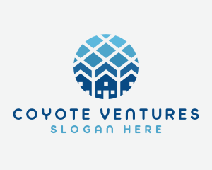 Blue Geometric Real Estate logo design