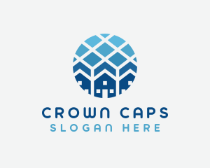 Blue Geometric Real Estate logo design