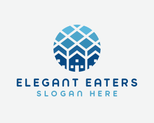 Blue Geometric Real Estate logo design