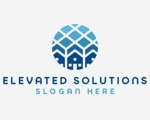 Blue Geometric Real Estate logo design