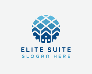 Blue Geometric Real Estate logo design