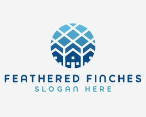 Blue Geometric Real Estate logo design