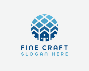 Blue Geometric Real Estate logo design