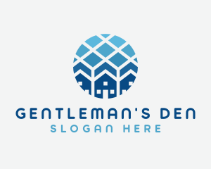 Blue Geometric Real Estate logo design